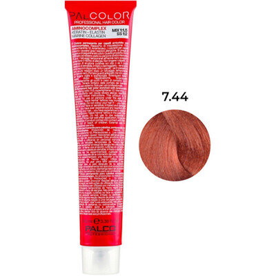 Крем-фарба для волосся Palco Professional Color № 7.44 блонд середній інтенсивно-мідний, 100 мл