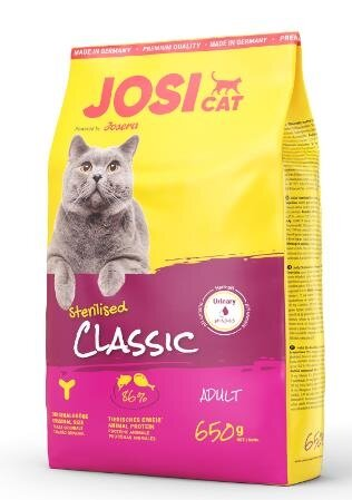 Корм сухий для дорослих стерилізованих котів Josera JosiCat Classic Sterilised, 650 г
