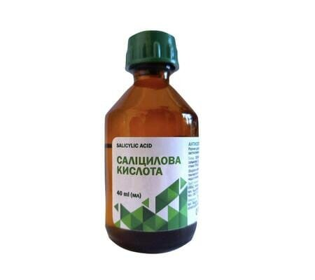 Саліцилова кислота розчин д/зовн. заст., спирт. 1 % по 40 мл у флак.