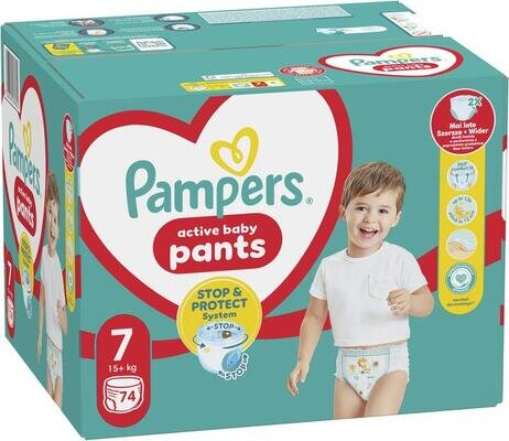 Підгузки-трусики Pampers Pants дитячі розмір 7, 17+ кг, 74 шт