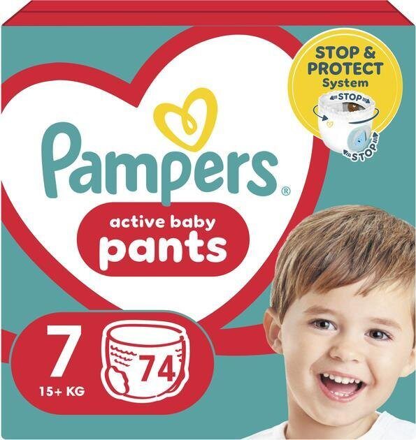 Підгузки-трусики Pampers Pants дитячі розмір 7, 17+ кг, 74 шт