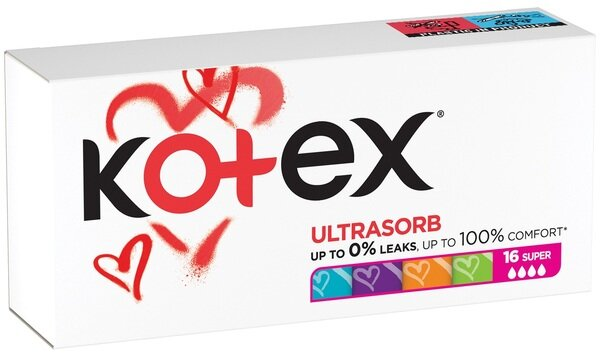 Тампони гігієнічні Kotex Super, 16 шт