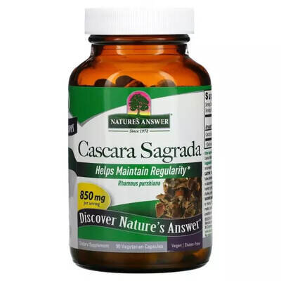 Каскара Саграда Nature's Answer Cascara Sagrada 850 мг, 90 вегетаріанських капсул