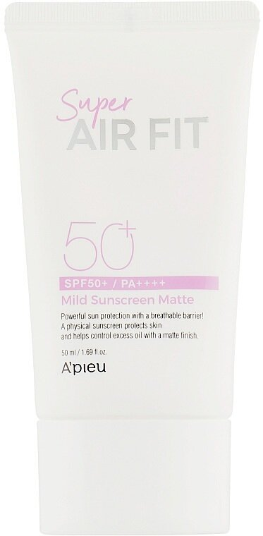 Сонцезахисний крем A'Pieu Super Air Fit Mild Sunscreen Matte SPF50+/PA++++, 50 мл