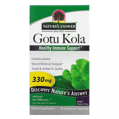 Готу кола Nature's Answer Gotu Kola Healthy Immune Support 330 мг вег. капсули №60