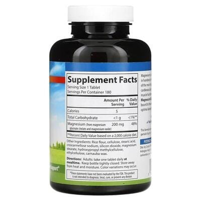 Магній Carlson Labs Chelated Magnesium Glycinate 200 мг, 180 таблеток