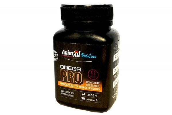 Вітамінна добавка AnimAll VetLine Omega PRO для собак всіх вікових груп, 90 таблеток