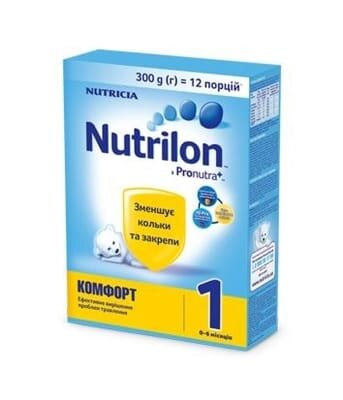Суміш суха молочна Nutrilon Комфорт 1 для харчування дітей від 0 до 6 місяців, 300 г