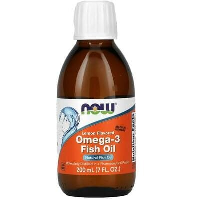 Омега-3 NOW Omega-3 Fish Oil лимон, 200 мл