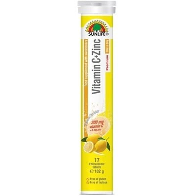 Вітаміни Sunlife Vitamin C 300 + Zink 5 Brausetabletten таблетки шипучі №17