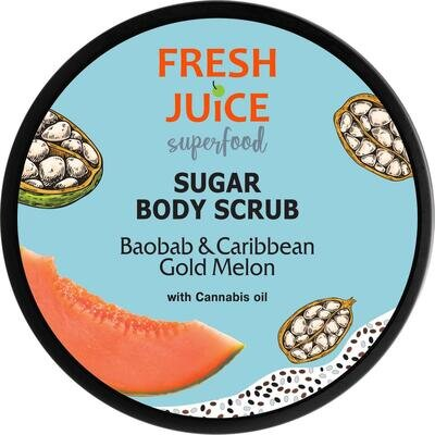 Цукровий скраб для тіла Fresh Juice Superfood Baobab & Caribbean Gold Melon, 225 мл