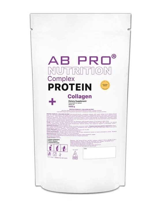 Протеїн комплексний AB PRO Protein Complex + Collagen, банан-абрикос, 1000 г