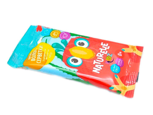 Серветки вологі Naturelle Kidz дитячі з екстрактом алое, 10 штук