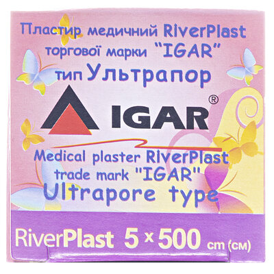 Пластир медичний IGAR RiverPlast тип Ультрапор на нетканій основі 5 см х 500 см, 1 штука