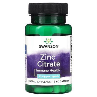 Цинк цитрат Swanson Zinc Citrate капсули по 30 мг №60