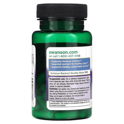 Цинк цитрат Swanson Zinc Citrate капсули по 30 мг №60