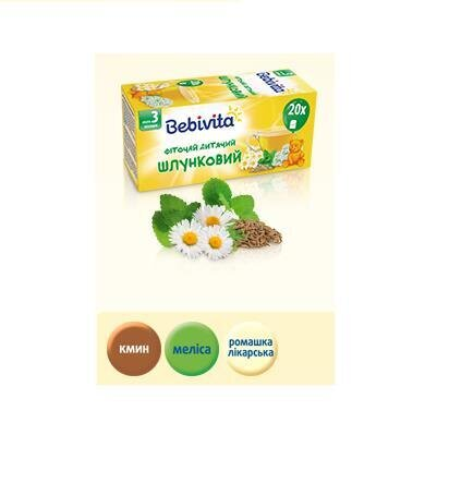Фіточай Bebivita дитячий шлунковий, 20 фільтр-пакетів х 1,5 г