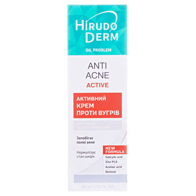 Крем для обличчя Hirudo Derm Oil Problem Anti-Acne Active активний проти вугрів, 50 мл