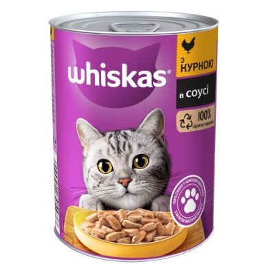 Корм вологий для кішок Whiskas з куркою в соусі, 400 г