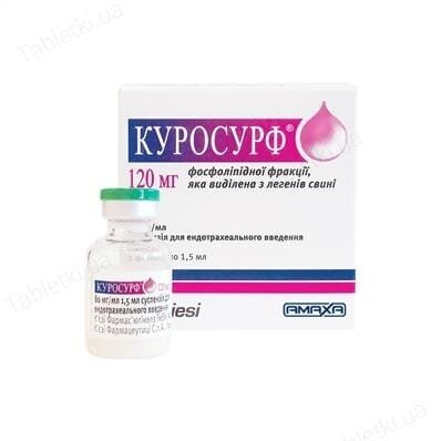 Куросурф суспензія д/введ. ендотрахеал. 80 мг/мл по 1.5 мл №1 у флак.