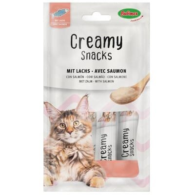 Ласощі Bubimex Creamy Snacks with Salmon Снеки кремові з лососем для котів, 4 стіки по 60 г