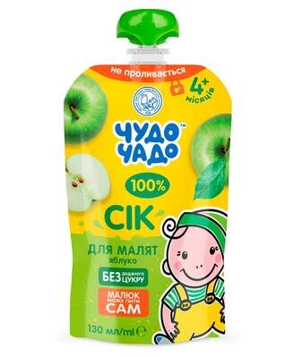 Сік Чудо-Чадо яблучний, без доданого цукру, з 4 месяців, 130 мл