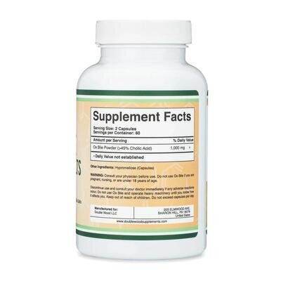 Бичача жовч Double Wood Ox Bile Acid Salts 1000 мг, 120 капсул