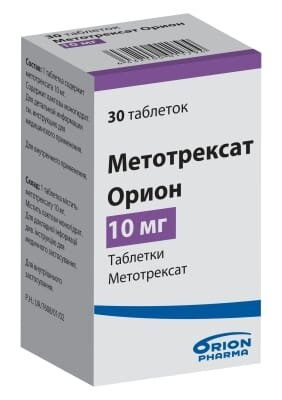 Метотрексат Оріон таблетки по 10 мг №30 у флак.