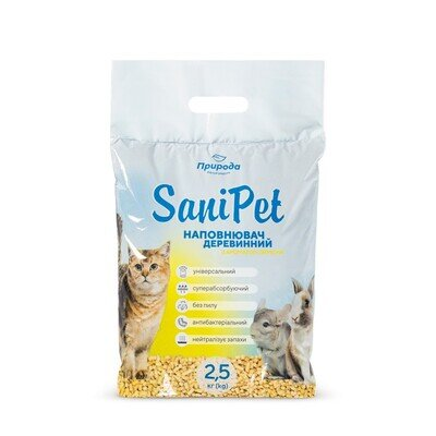 Наповнювач універсальний Природа PR240791 Sani Pet дерев'яний лимон, 2,5 кг