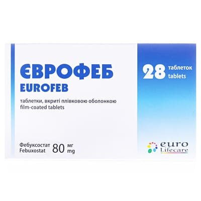 Єврофеб таблетки, в/плів. обол. по 80 мг №28 (14х2)