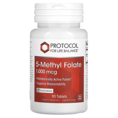 Метилфолат Protocol for Life Balance 5-Methyl Folate 1000 мкг, 90 веганських таблеток