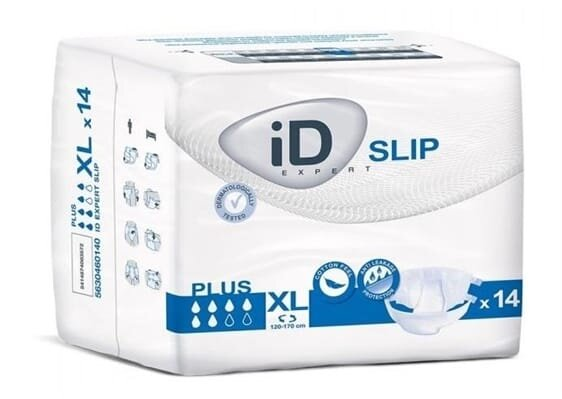 Підгузки для дорослих iD Expert Slip Plus, розмір XL, 120-170 см, 14 штук