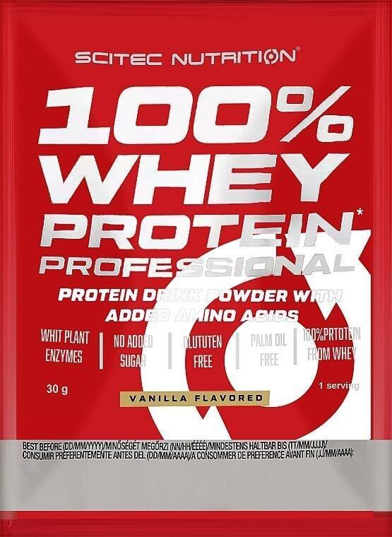 Протеїн Scitec Nutrition 100% Whey Protein Professional, ваніль, 30 г
