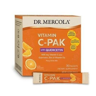 Вітамін С Цинк та Вітамін Д3 Dr. Mercola Vitamin C-PAK with Quercetin апельсин, 30 пакетів