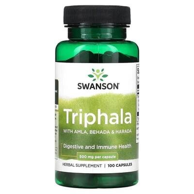 Трифала з амлою, бехадою та харадою Swanson Triphla with Amla, Behada & Harada, 100 капсул