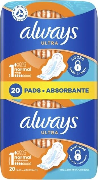 Прокладки гігієнічні Always Ultra Day Normal, 4 краплі, 1 розмір, 20 шт