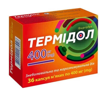 Термідол капсули м'як. по 400 мг №36 (12х3)