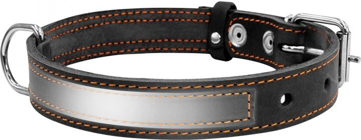 Нашийник Collar зі світловідбиваючою стрічкою, ширина 25 мм, довжина 38-50 см, чорний