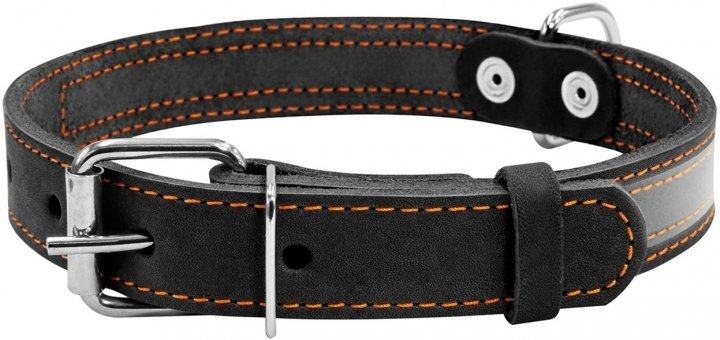 Нашийник Collar зі світловідбиваючою стрічкою, ширина 25 мм, довжина 38-50 см, чорний