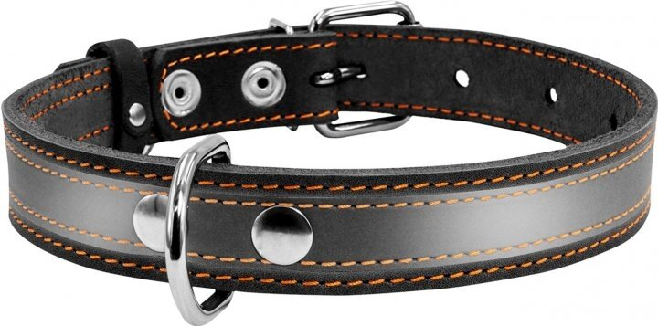 Нашийник Collar зі світловідбиваючою стрічкою, ширина 25 мм, довжина 38-50 см, чорний