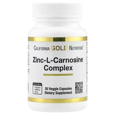 Цинк-L-карнозин California Gold Nutrition Zinc-L-Carnosine complex, 30 капсул