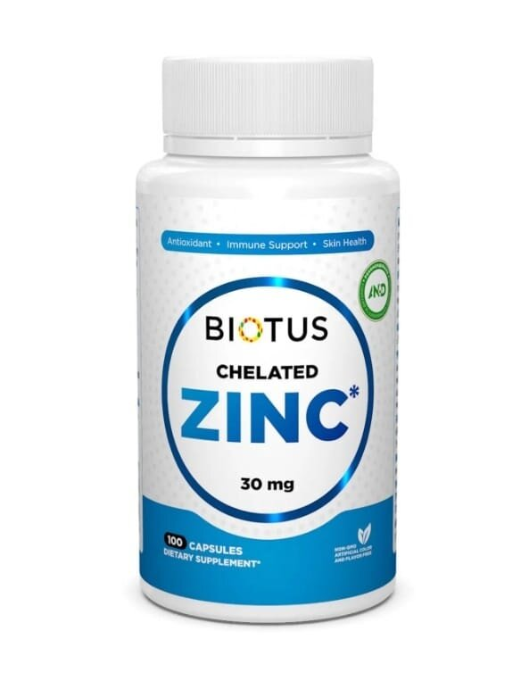 Хелатний цинк Biotus Chelated Zinc капсули по 30 мг №100