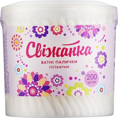 Ватні палички Cotton Club Свіжанка в круглій банці, 200 штук
