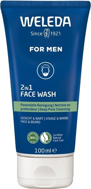 Гель очищаючий Weleda For Men 2 в 1 чоловічий для обличчя та бороди, 100 мл
