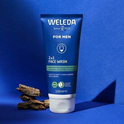 Гель очищаючий Weleda For Men 2 в 1 чоловічий для обличчя та бороди, 100 мл