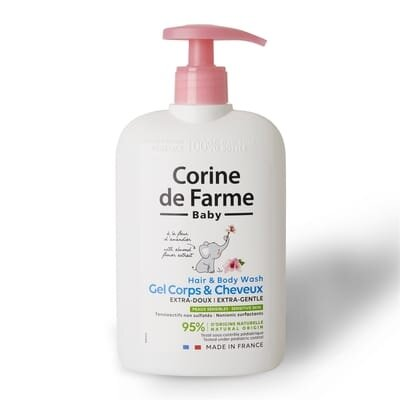 Гель для миття волосся та тіла Corine De Farme Baby з квіткою мигдалю, 500 мл