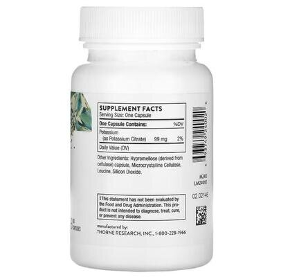 Калій цитрат Thorne Research Potassium Citrate, 90 капсул