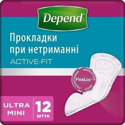 Прокладки урологічні Depend Ultra Mini, 12 штук