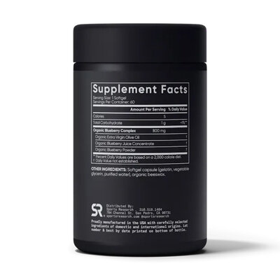 Концентрат чорниці Sports Research Blueberry Concentrate 800 мг, 60 капсул