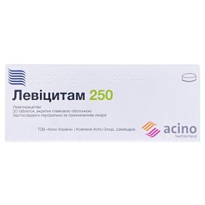 Левіцитам 250 таблетки, в/плів. обол. по 250 мг №30 (10х3)